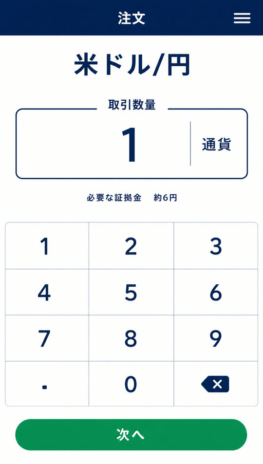 取引数量を入力する